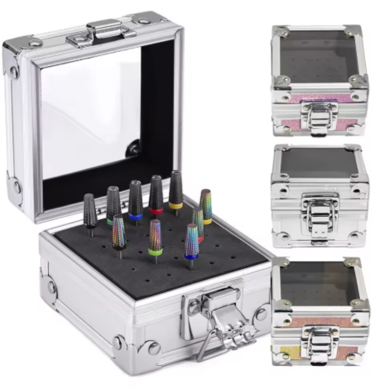 Nail Drill Machine - Nagelboorbits opbergdoos van aluminium, draagbare manicure
