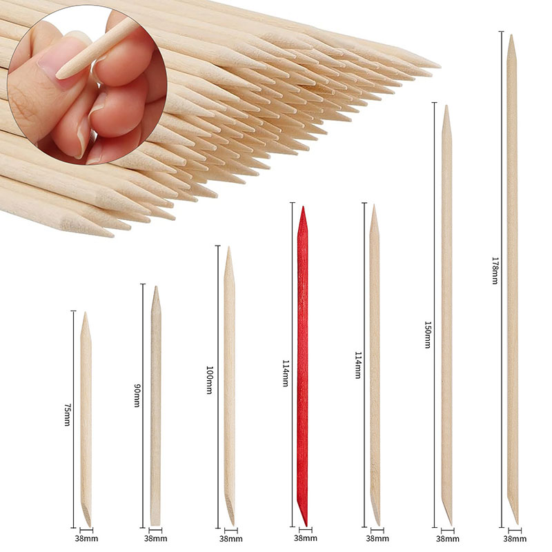Nail Art Orange - 100 Stuks Cuticle Pusher Remover Oranje
