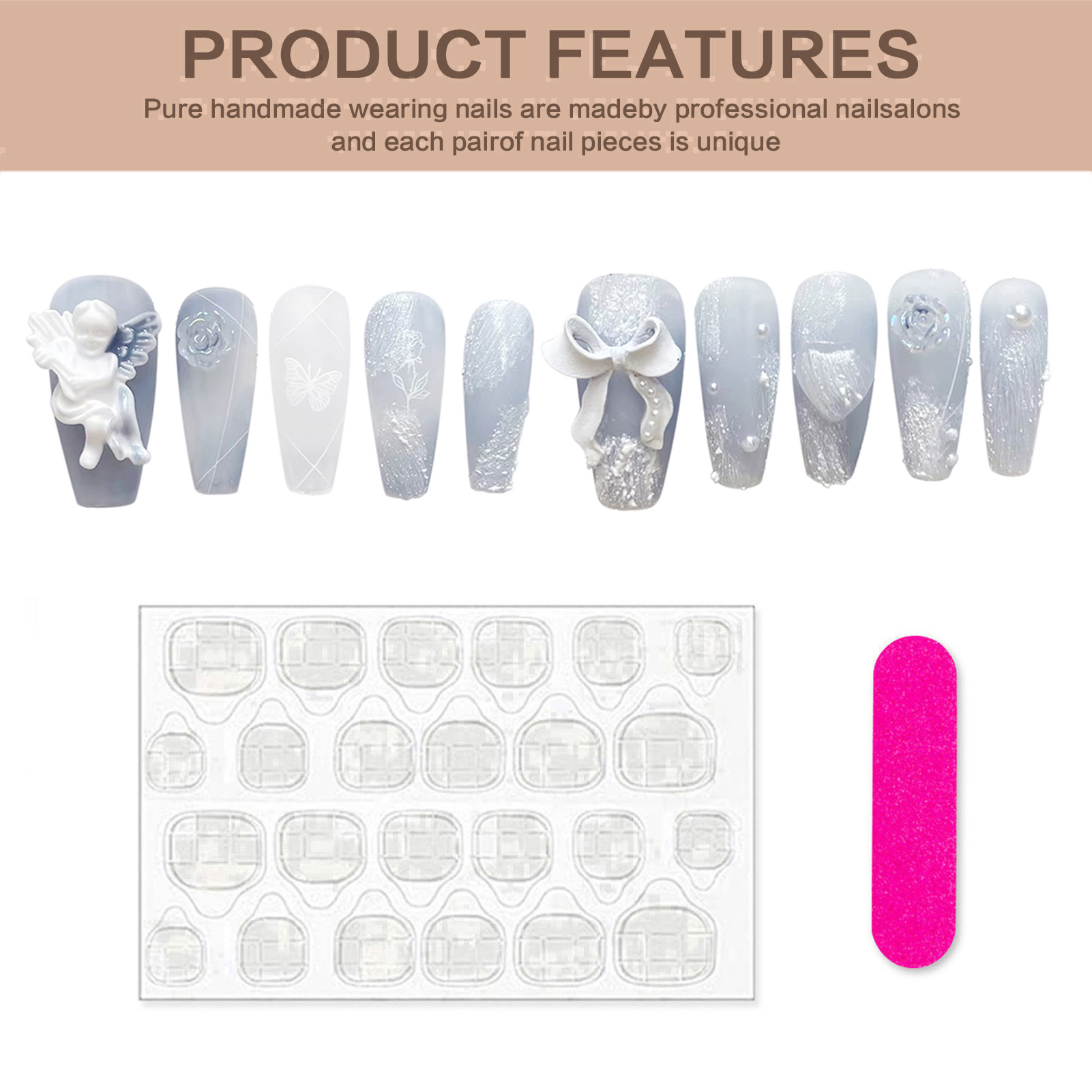 3D Gips Angel Kunstnagels Glan - Nail Art Press On recensie en prijs