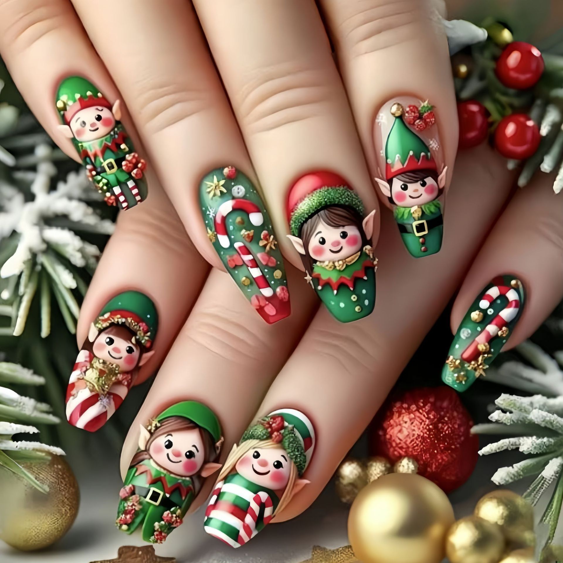 Medium nepnagels voor kerstfee - Nail Art Press On recensie en prijs
