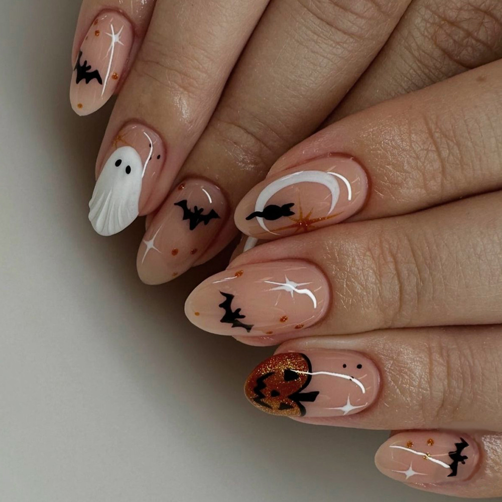 24 stuks eenvoudige amandelper - Nail Art Press On recensie en prijs