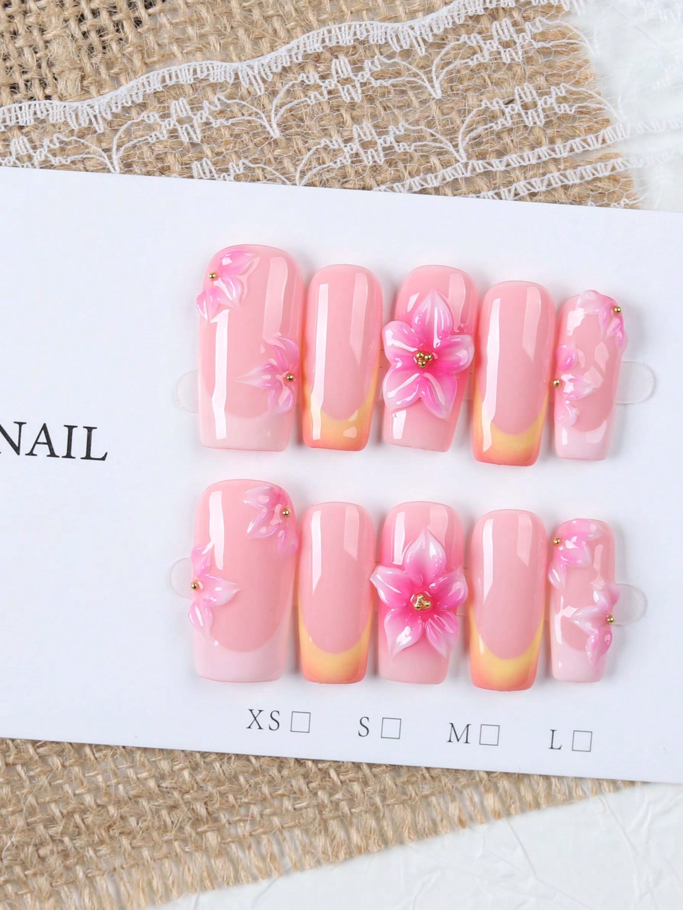 10 stuks middellange rechthoek - Nail Art Orange recensie en prijs