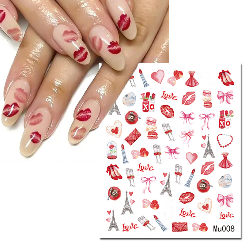 3d Nail Art Sliders Stickers V - Nail Art Valentines Day recensie en prijs