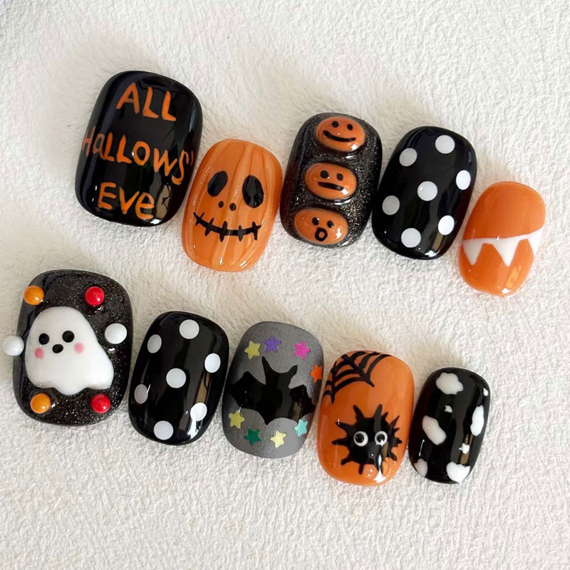 10 stuks Halloween Ghost Pumpk - Nail Art Press On recensie en prijs
