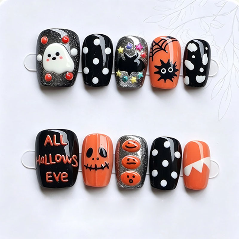 10 stuks Halloween Ghost Pumpk - Nail Art Press On recensie en prijs