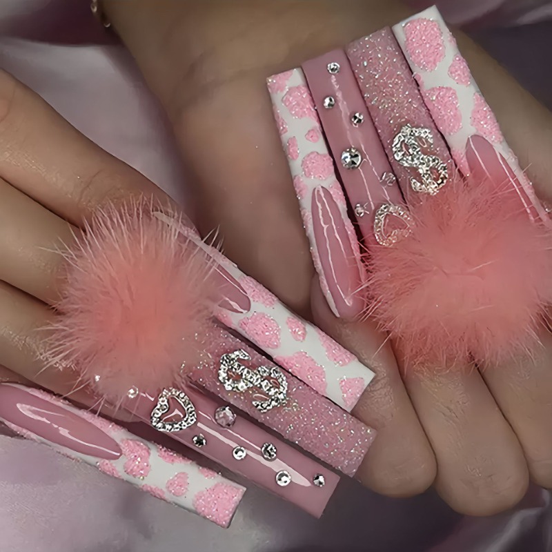 24 stuks extra lange vierkante - Nail Art Pink recensie en prijs