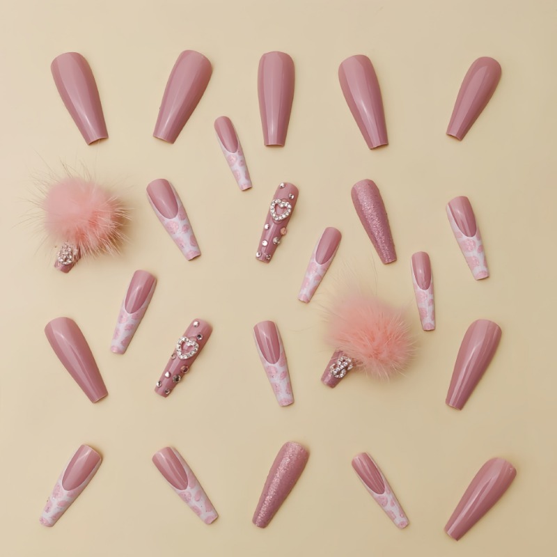 24 stuks extra lange vierkante - Nail Art Pink recensie en prijs